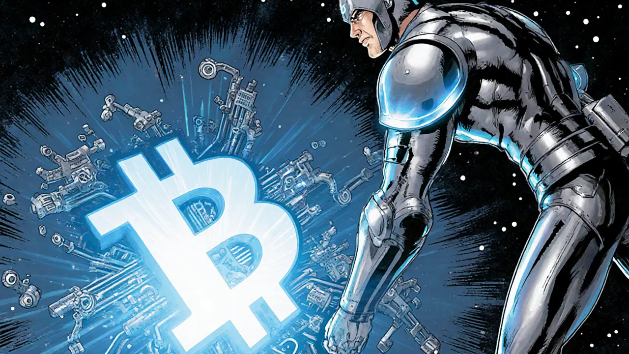 Comic‑book hero representing slashing mechanisms.