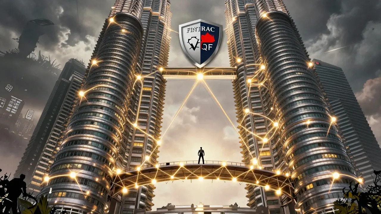 Coinut's offices in Singapore and Canada connected by blockchain bridge, protected by regulatory shields.