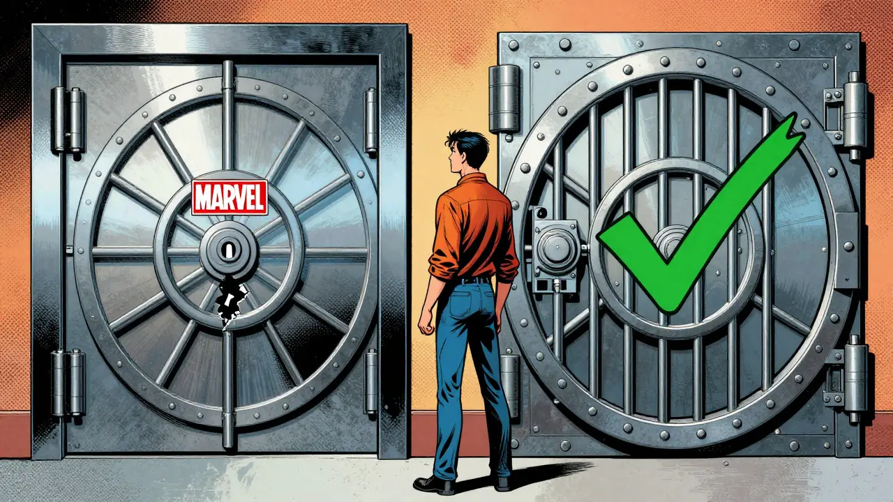 Comparison of secure vault versus risky open server concept