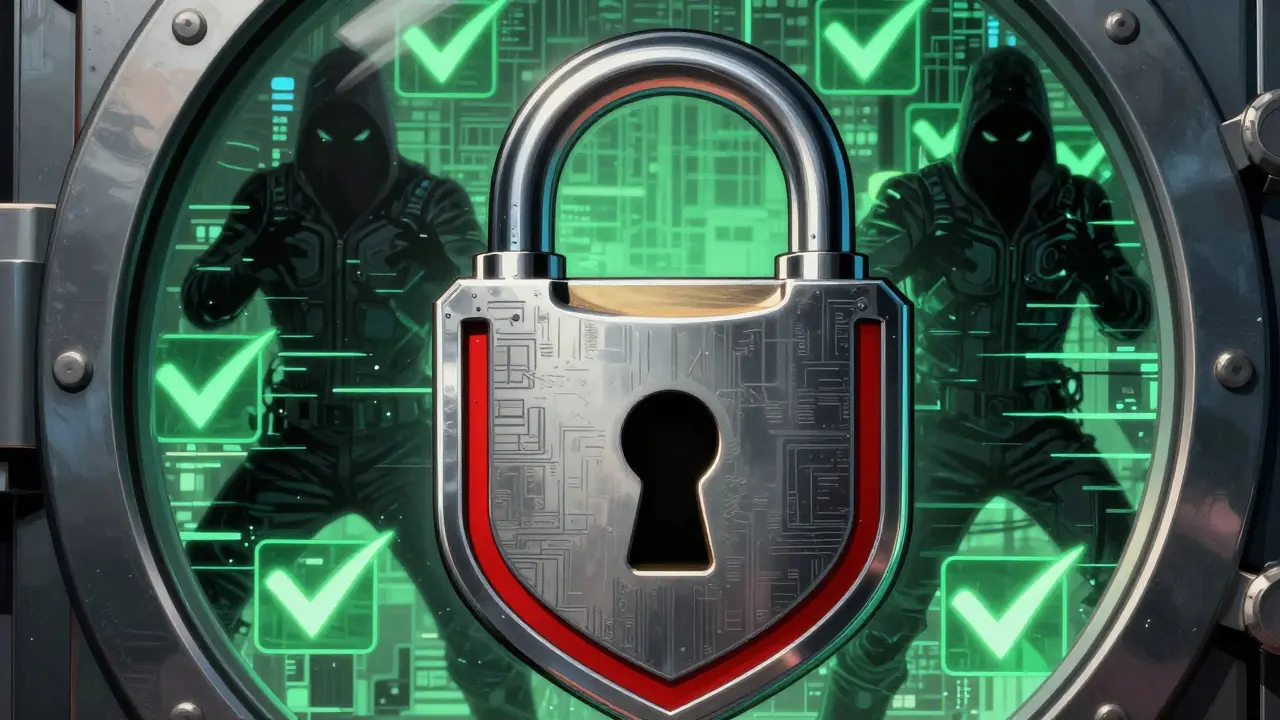 Digital shield protects crypto wallet from shadowy hacker threats.