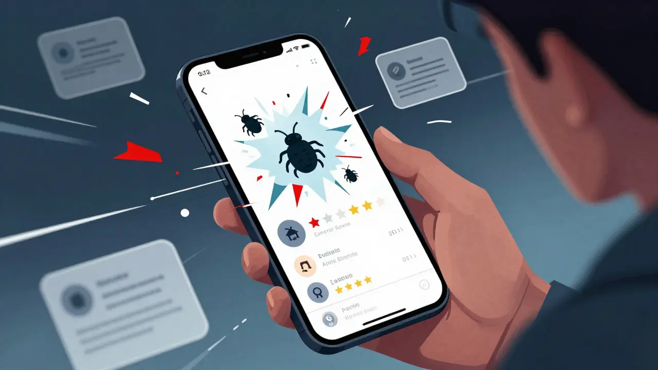 Frustrated user facing glitching mobile app interface