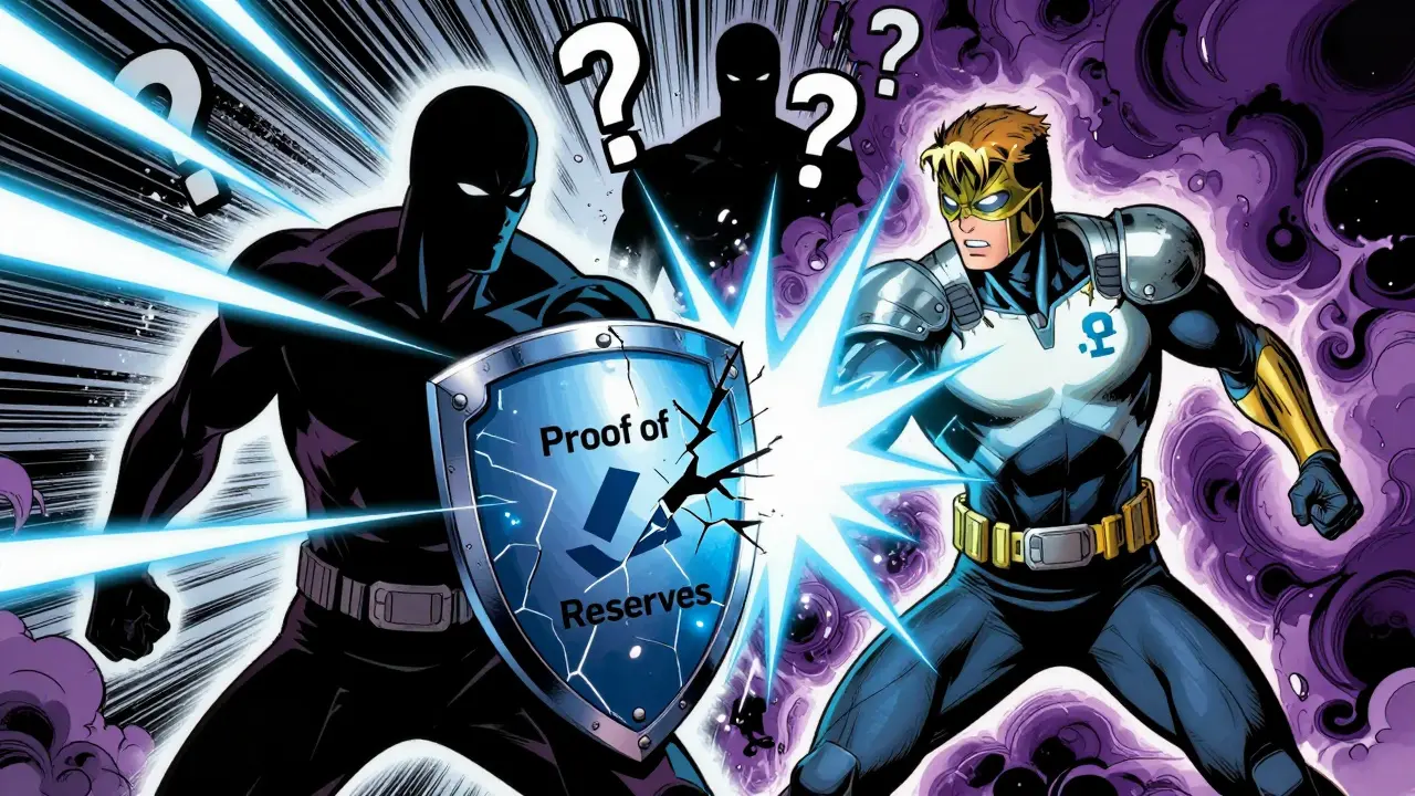 Hero vs villain representing crypto verification