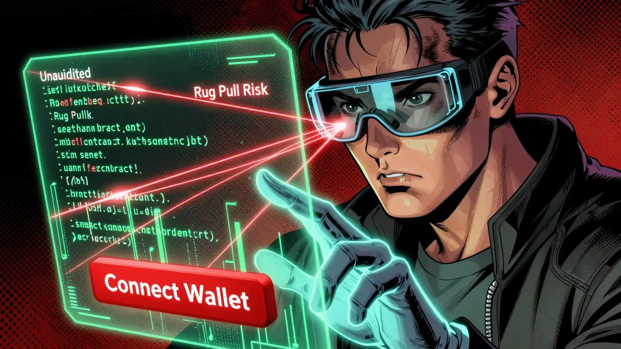 User hesitating to connect wallet as holographic code reveals security risks and bugs