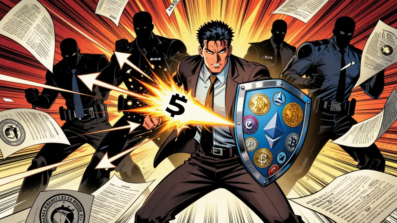 Trader defending against regulatory storm with crypto shield