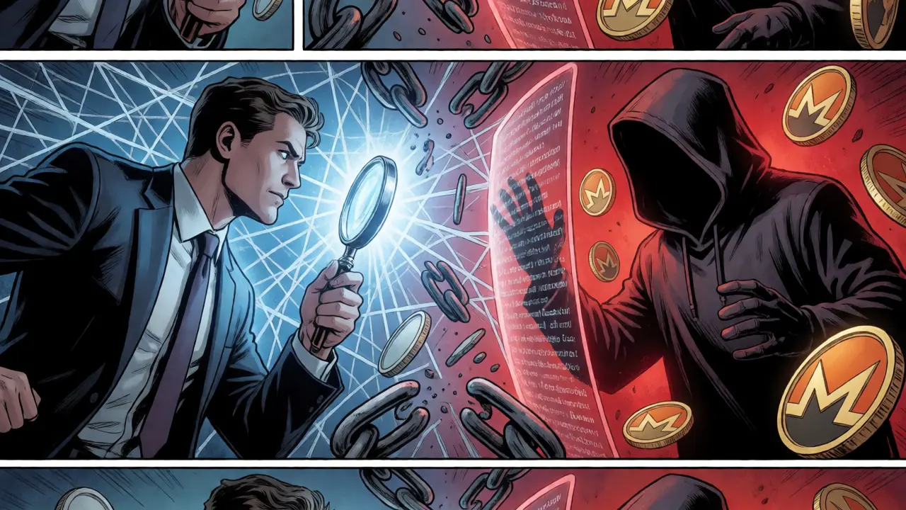 Analytics hero scanning code shields used by anonymous hackers in a confrontation.