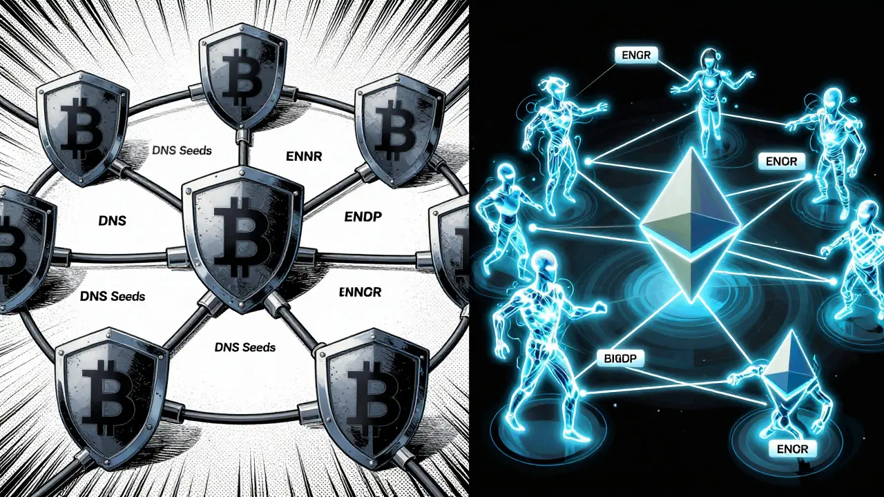Bitcoin and Ethereum network discovery methods compared