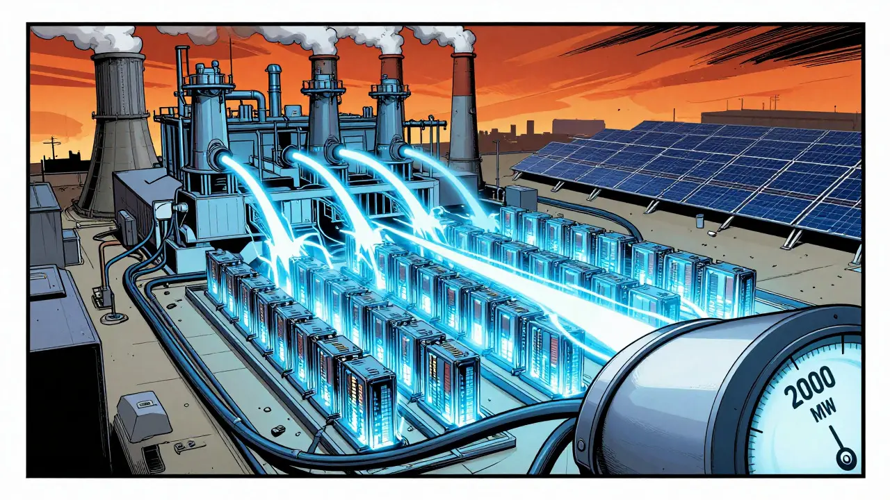 Industrial power plant converting energy for massive Bitcoin mining operations
