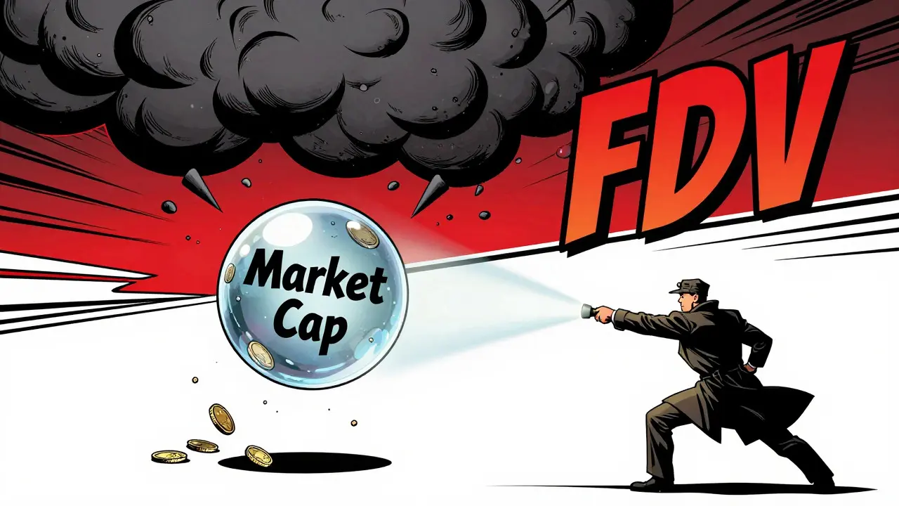 Small market cap bubble threatened by giant FDV cloud in comic art