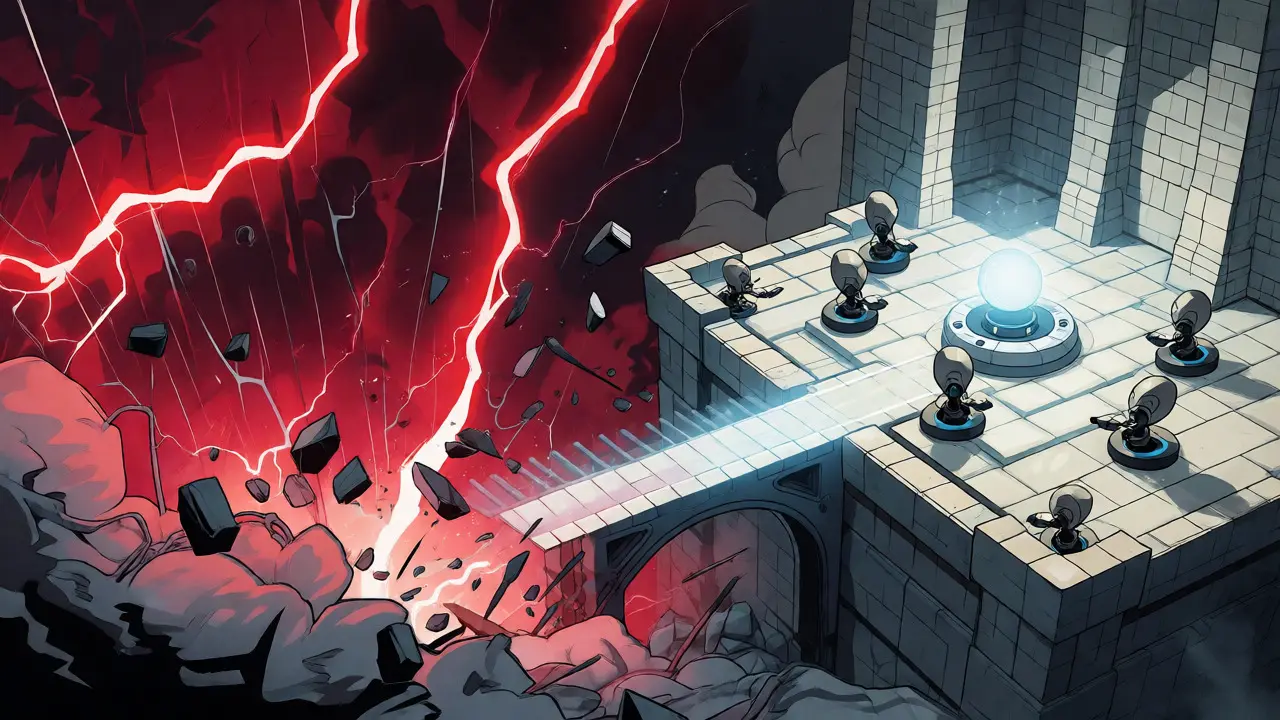 Chaos vs order scene with AI agent drones