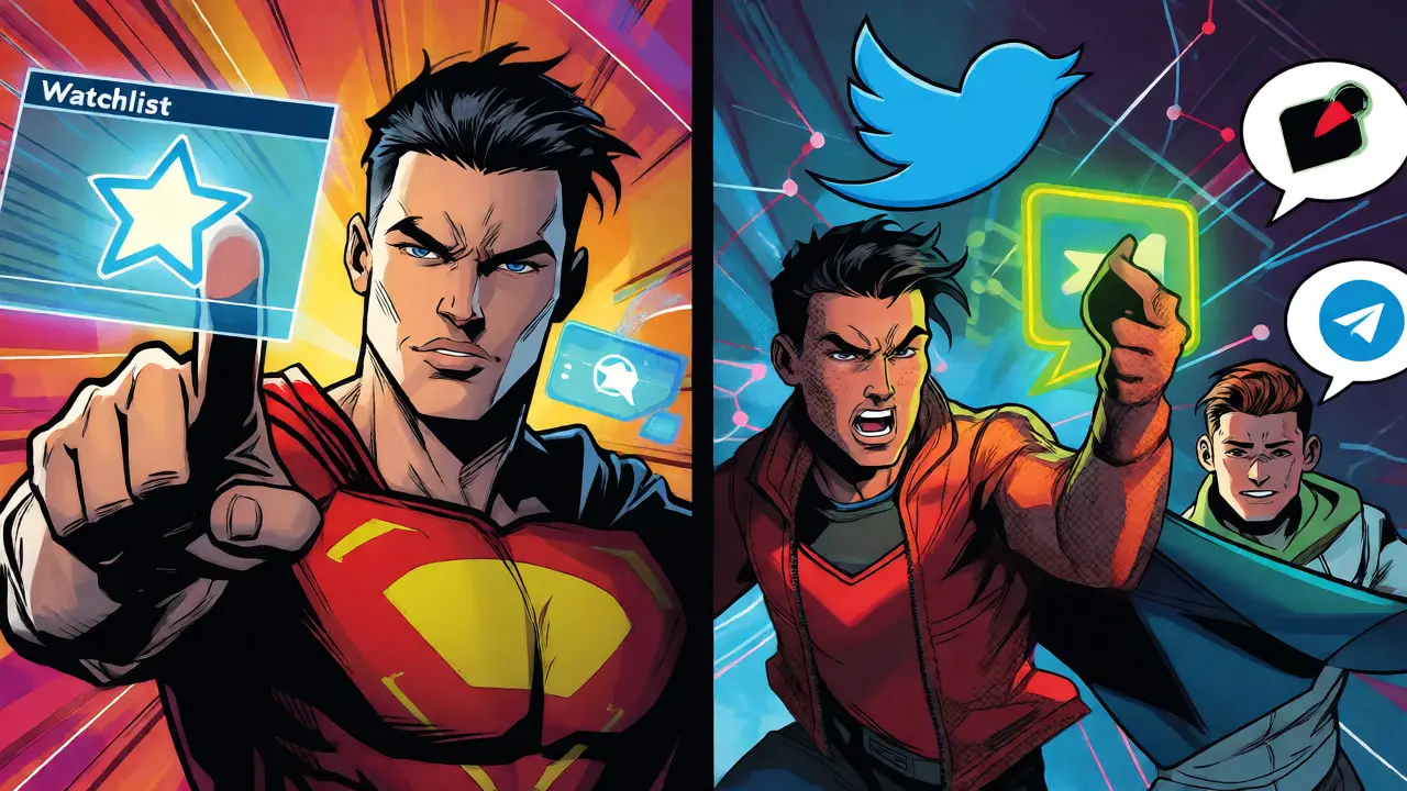 Characters performing social media tasks for an airdrop in Marvel comic art.