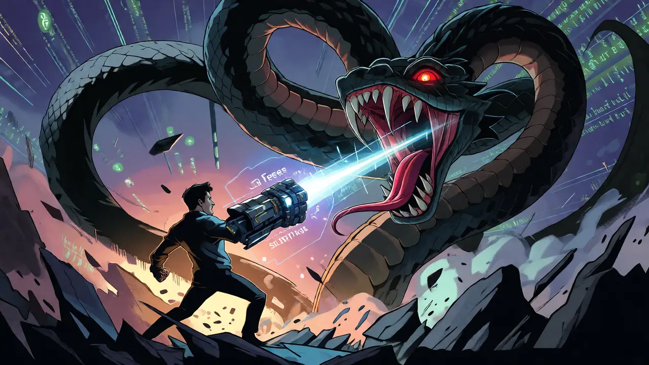 Crypto trader defeating fee monsters with precision orders