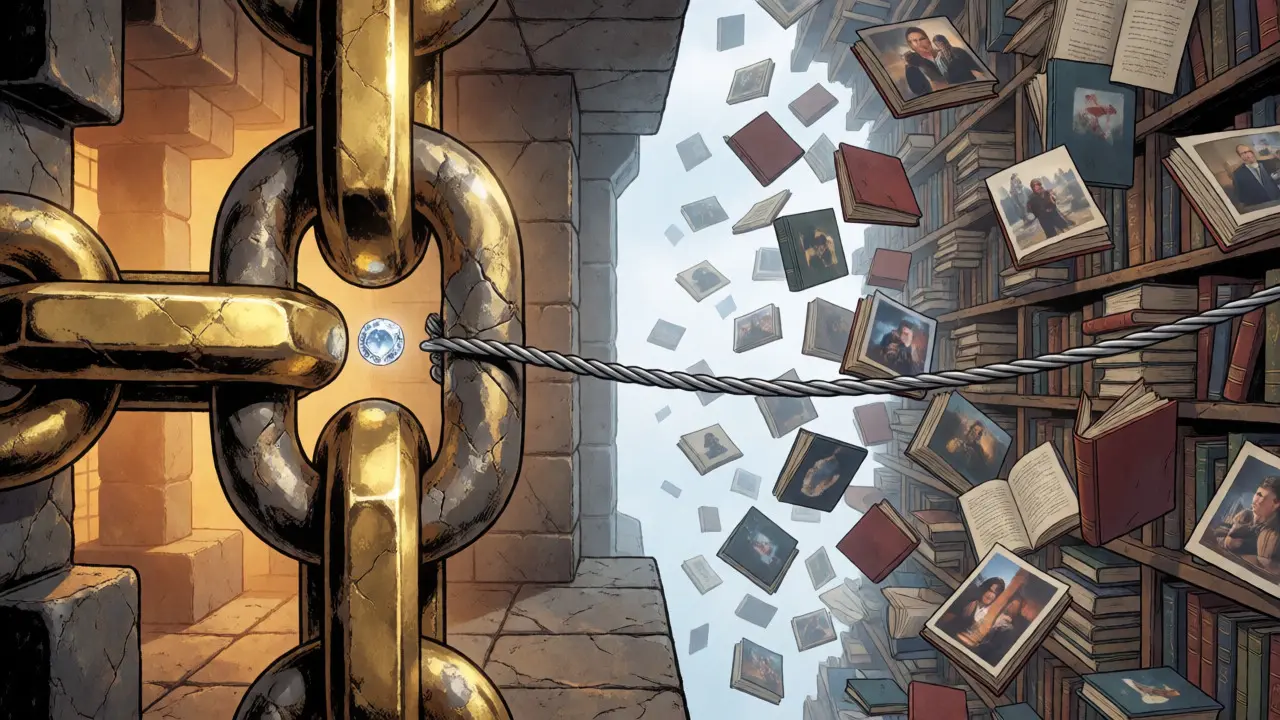 Split view comparing secure on-chain hashes with off-chain data libraries.